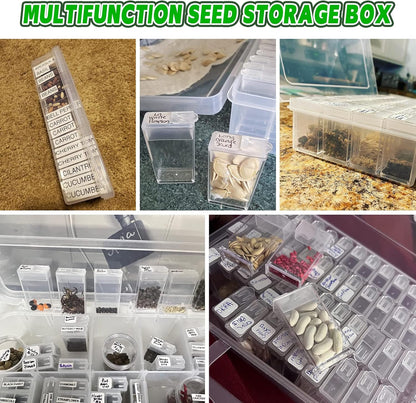 60 Slot Seed Storage Organizer with Label Stickers, Gardening Supplies and Organizers