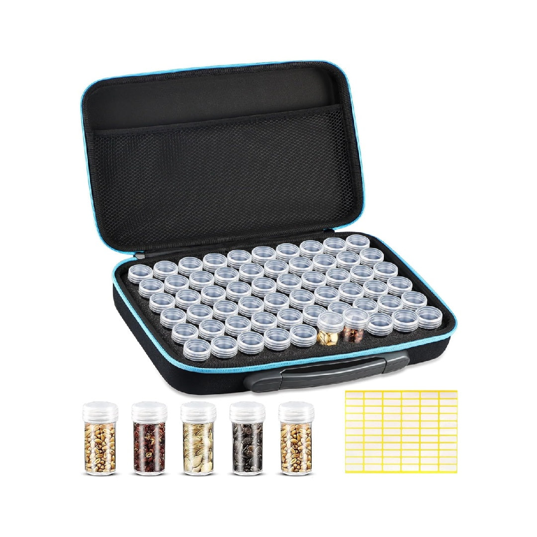 60 Slot Seed Storage Organizer with Label Stickers, Gardening Supplies and Organizers